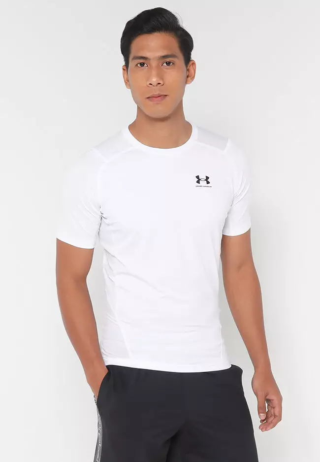 Buy Under Armour UA HeatGear Armour T-Shirt in White/Black 2024