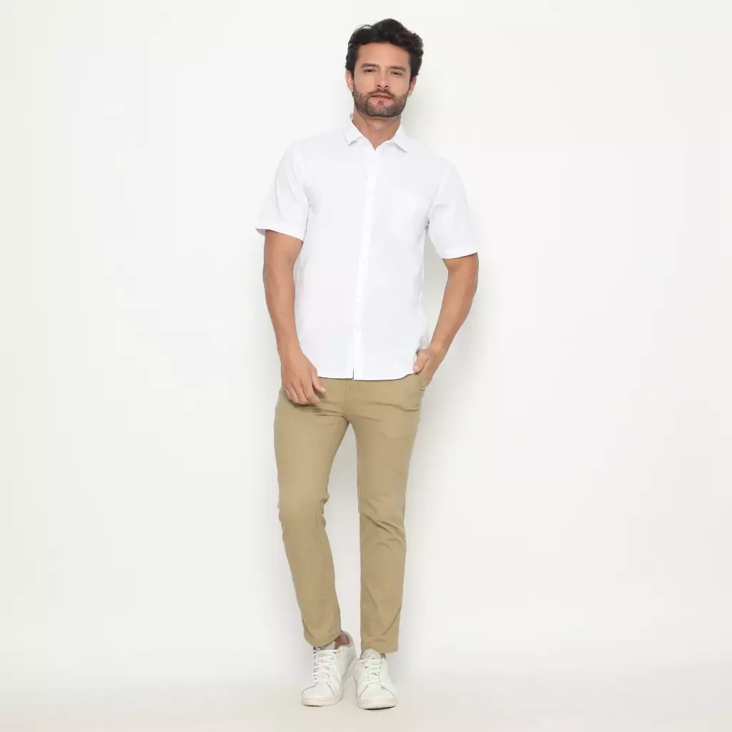 AMK Kemeja Pria Lengan Pendek SHS Orlando S/S White