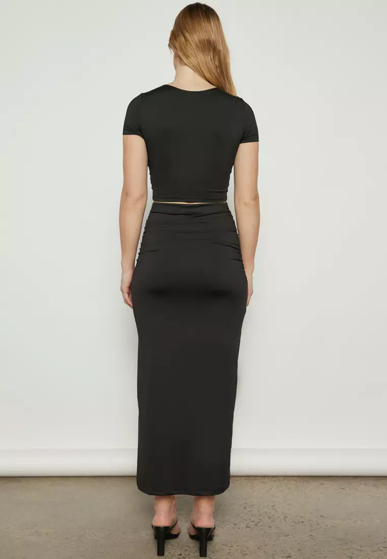 Side Slit Jersey Knit 2-Piece Set