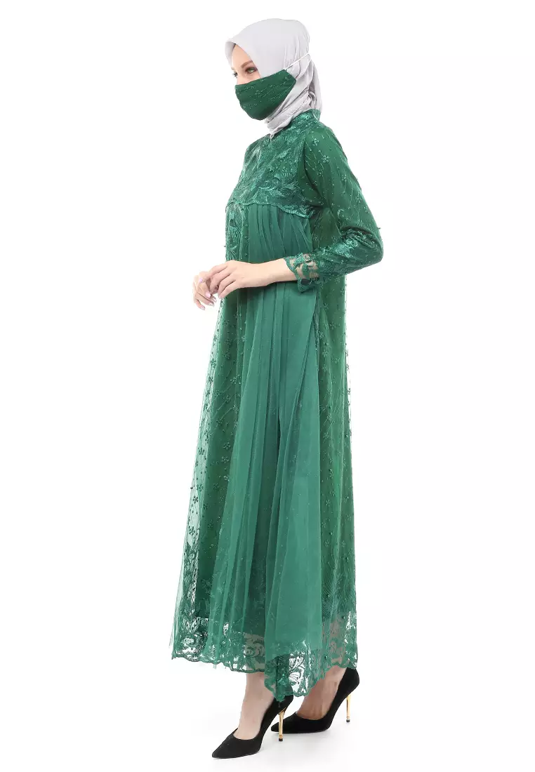 Marlina Gamis Kebaya Muslimah Panjang Motif Polos Long Sleeve Regular Fit