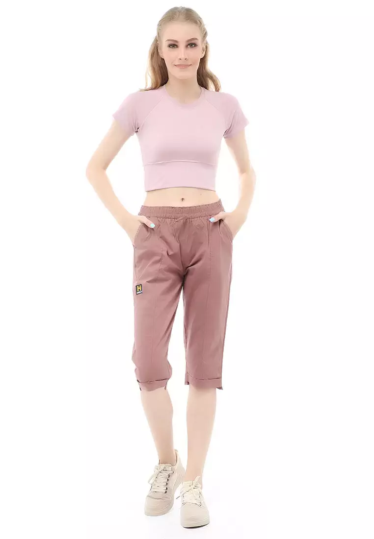 Madoc Short Pants Celana Pendek Kasual Wanita 3/4 Street Material Cotton ORGINAL - Peach