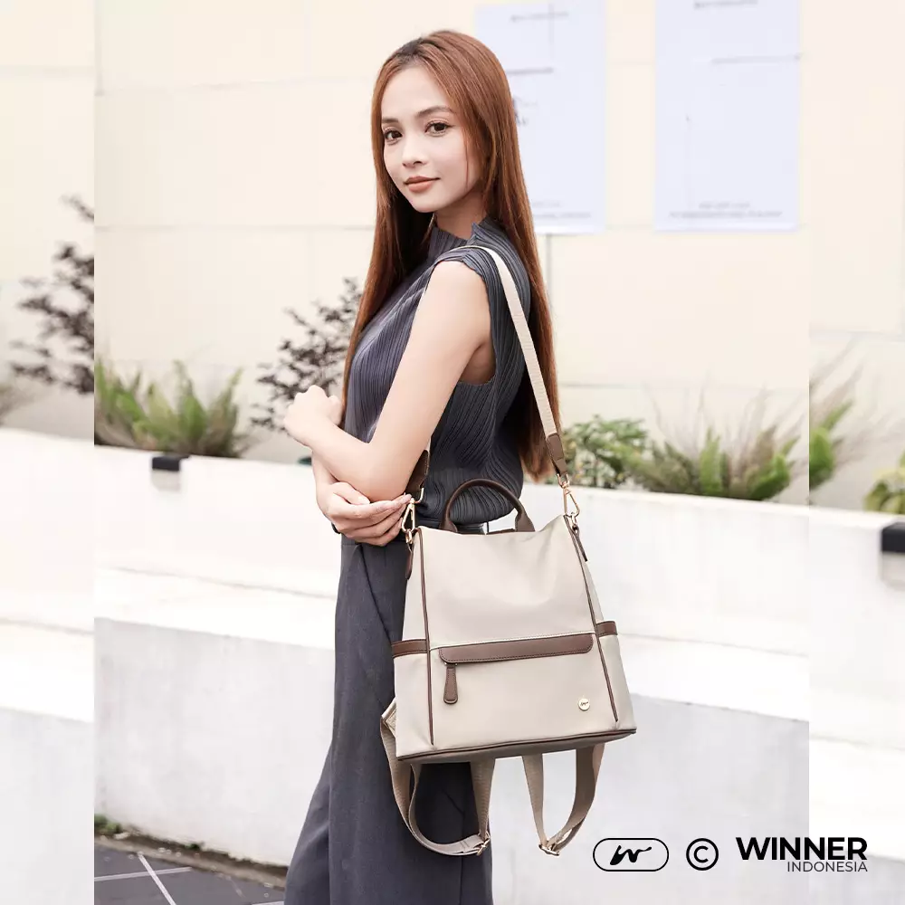 Tas Ransel Selempang 2in1 Oxford Anti-Air Backpack Korean Style (T14-035-6158) - Hitam Small