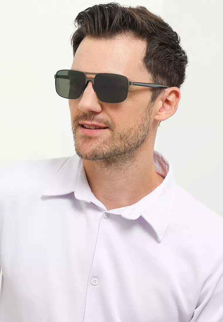 Polarized Stainless Frame ToughFrame Rectangular Sunglasses