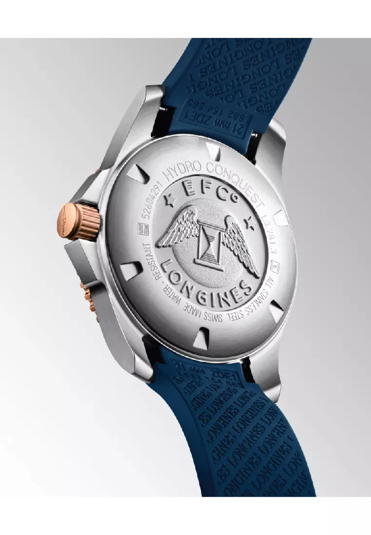 Longines Hydroconquest 41MM Automatic Blue Ceramic Rose Gold Watch L37813989