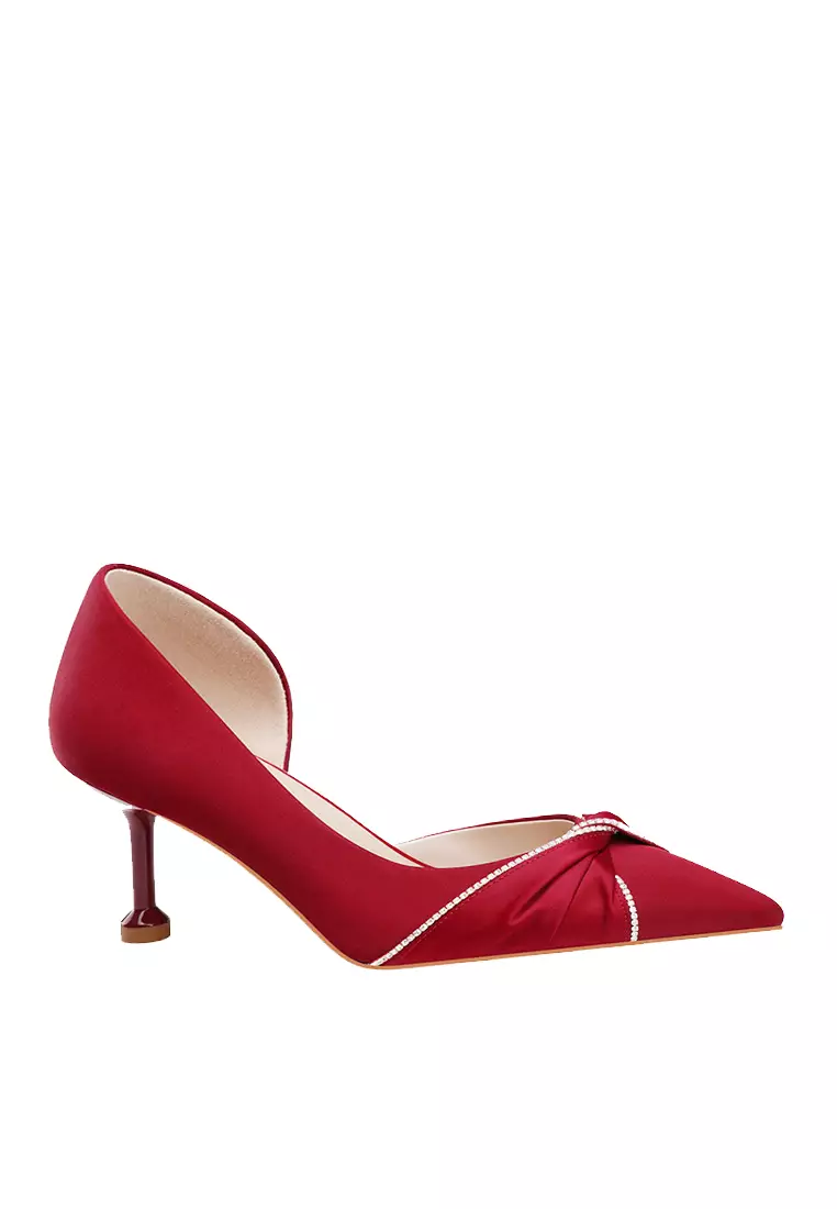 Discount on Twenty Eight Shoes  shoes - SKU: VANSA Silky Satin D'orsay Wedding Mid Heel Shoes VSW-P-0460