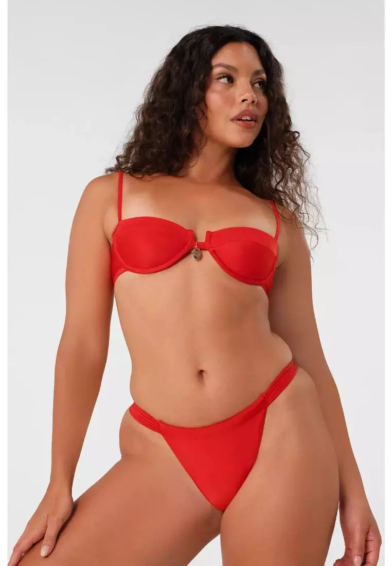 Simone Underwire Bikini Top / Red Hot Gloss