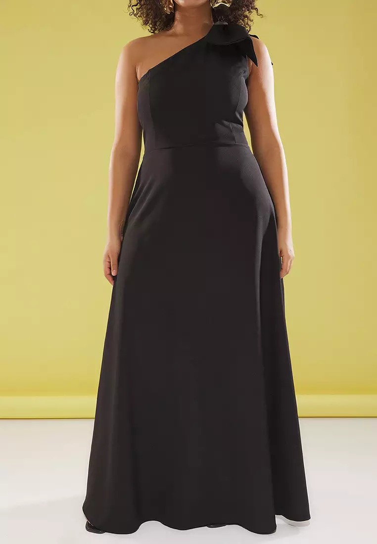 Black Bowknot One Shoulder Woven Evening/Night/Graduation/Engagement Dress Tbbss25Ah00053