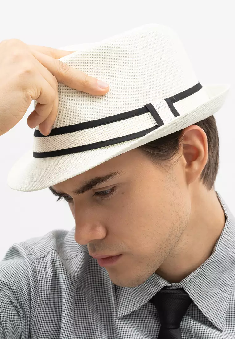 Houseofcuff Topi Fedora Cowboy Hat Fedora Ratan Ivory