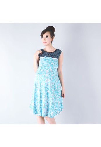 Baju hamil menyusui two color Batik Dress