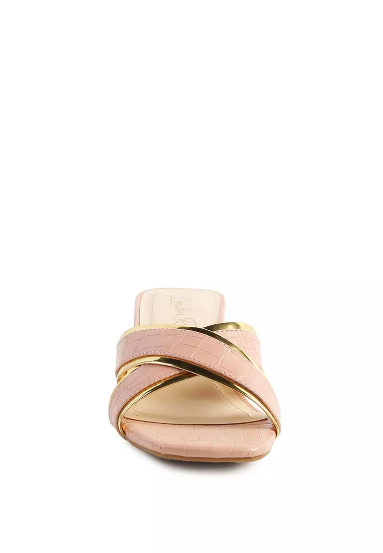 Gold criss cheap cross sandals