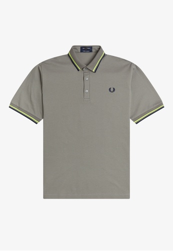 Fred Perry grey Fred Perry M102  Made In Japan Pique Shirt - (Light Oyster) 75D05AAEF5B926GS_1