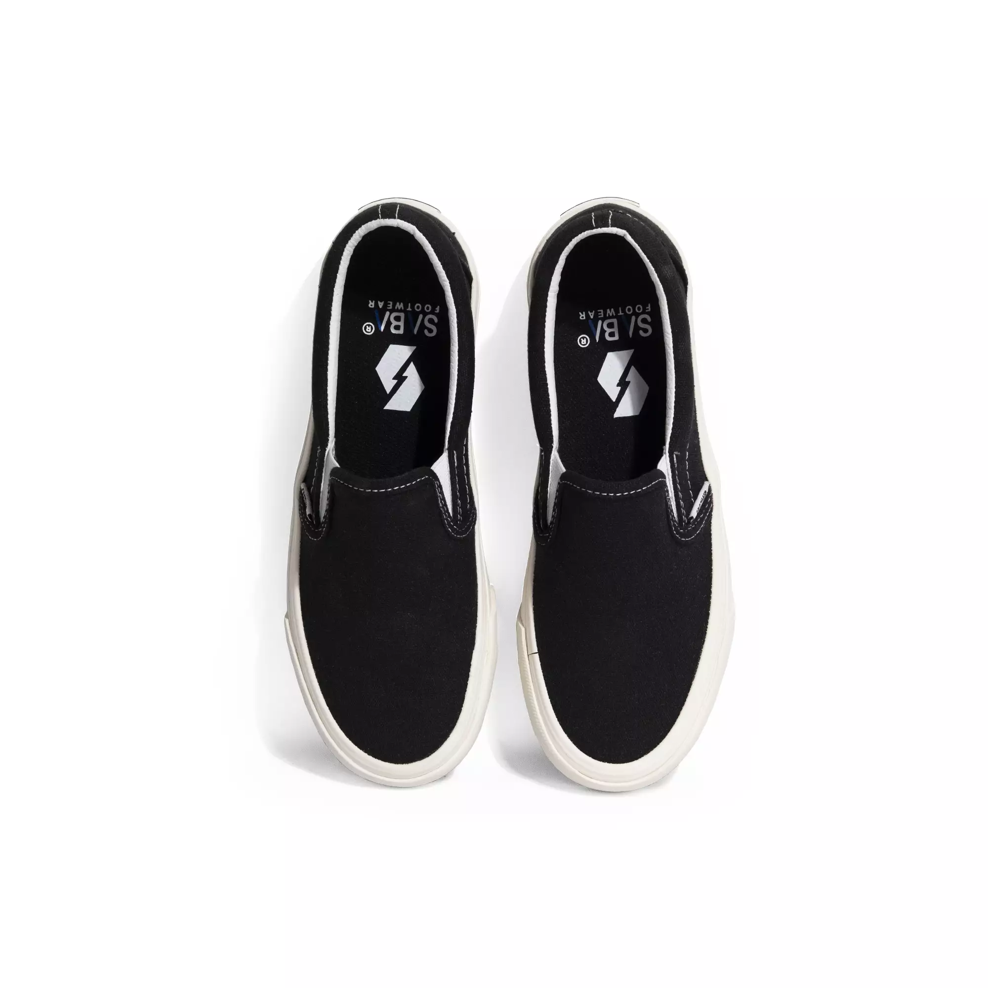 SABA Vintage Slip On Black White Retro - Sepatu Sneakers Casual Pria Wanita