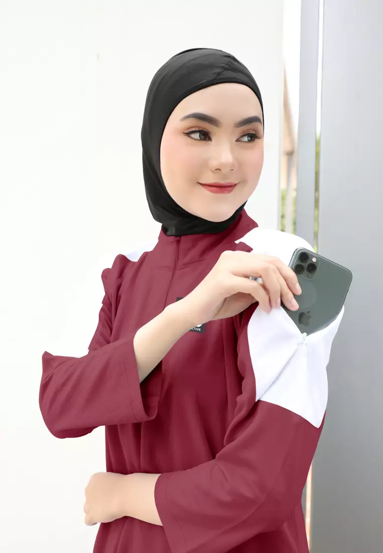Zelena - Noa Zipper Sport Tunic | Atasan Olahraga Wanita - Cherry Red