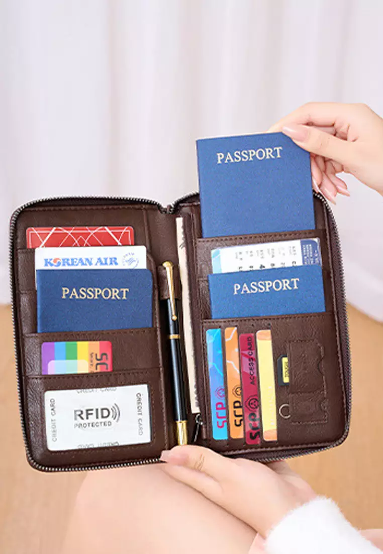 RFID防盜刷多功能長銀包護照夾