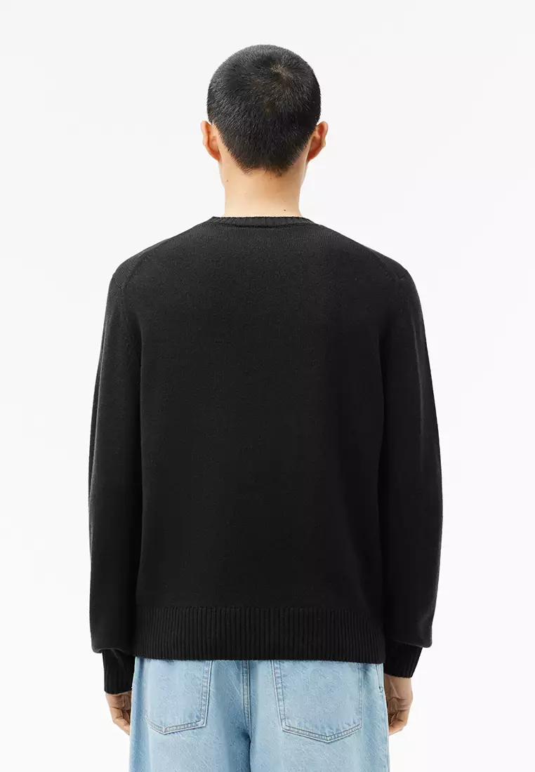 Carded Wool Crew Neck Sweater