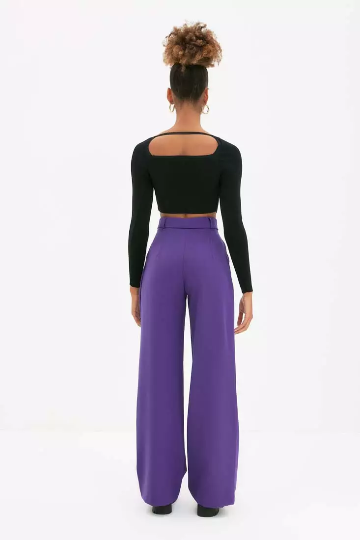 Wide Leg Woven Trousers