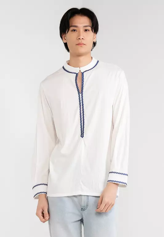 Men’s Collar Embroidered Shirt