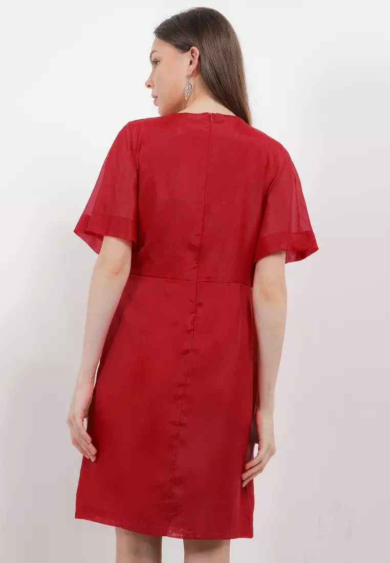 Solid Wrap Dress