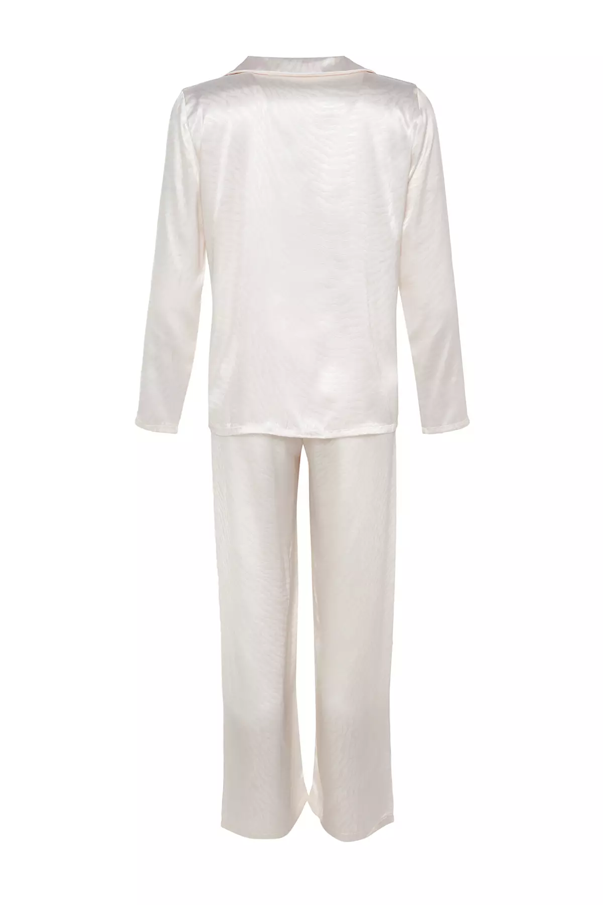 White Zebra Pattern Satin Pajamas Set