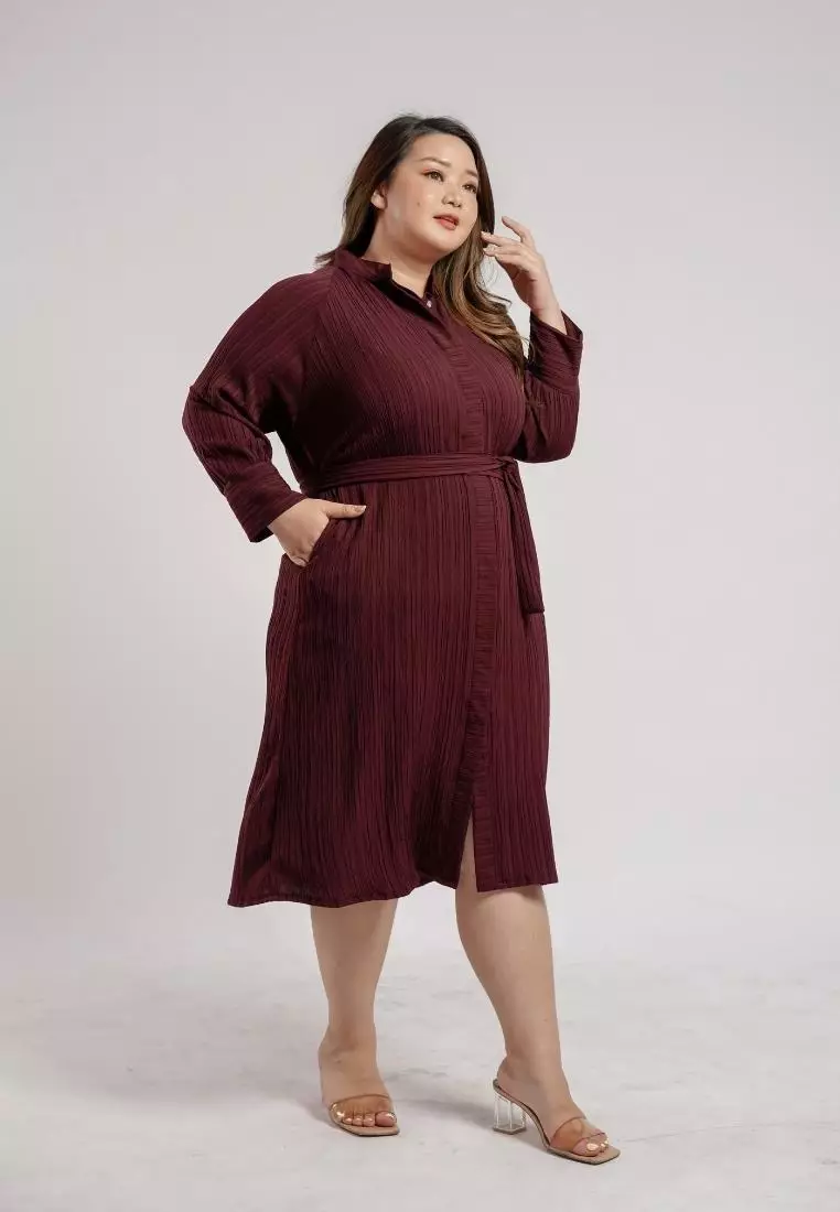 Plus Size Dress Evelyn Dark Cherry