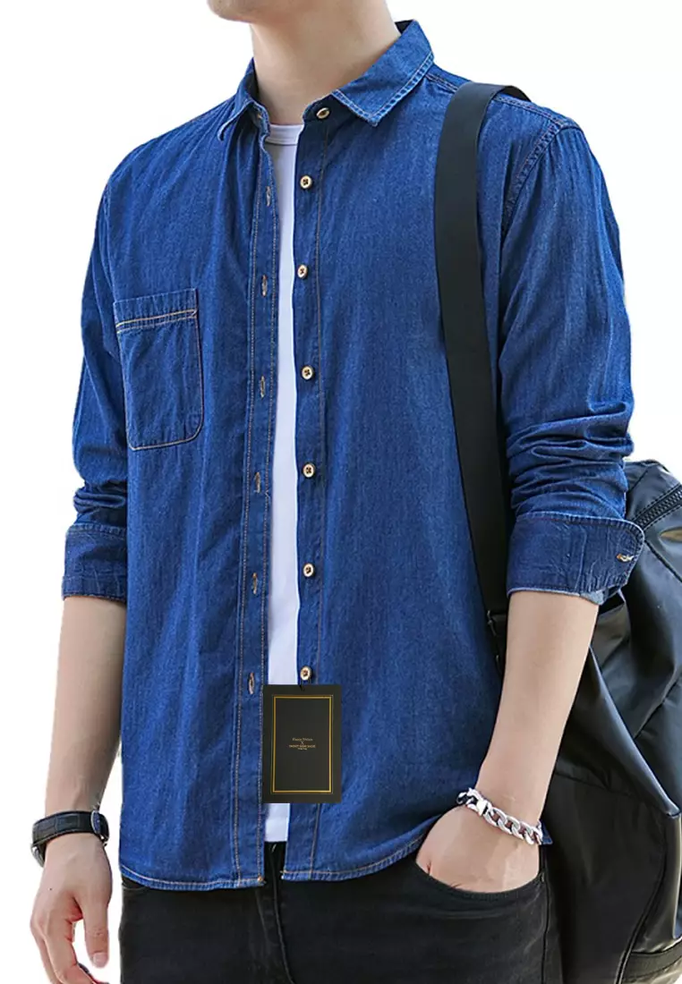 Thin Long Sleeved Denim Shirt C709