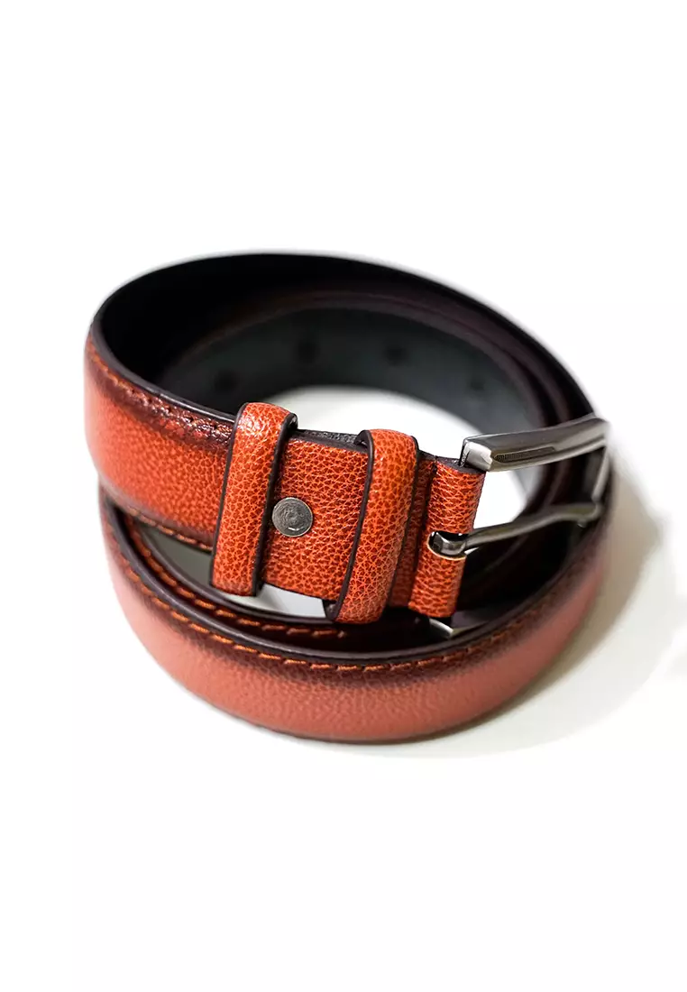 ikat pinggang kulit pria warna coklat ban pinggang sabuk kulit leather