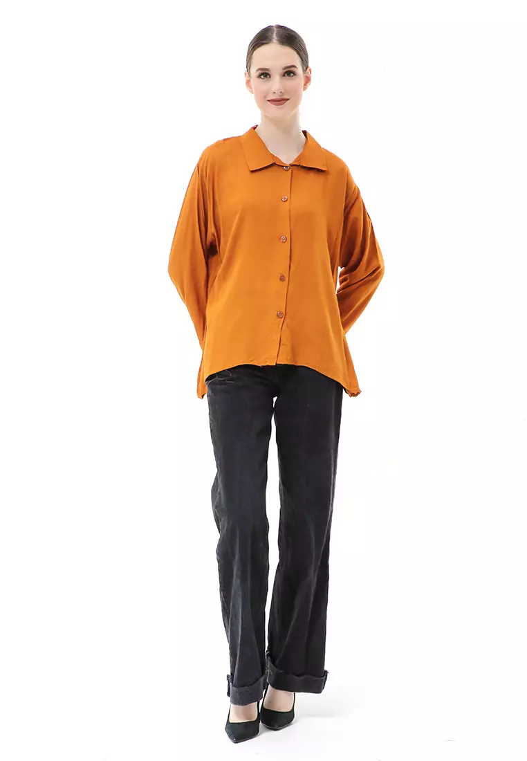 Ayudia Shirt Long Sleeve Atasan Wanita Premium Quality - Bata