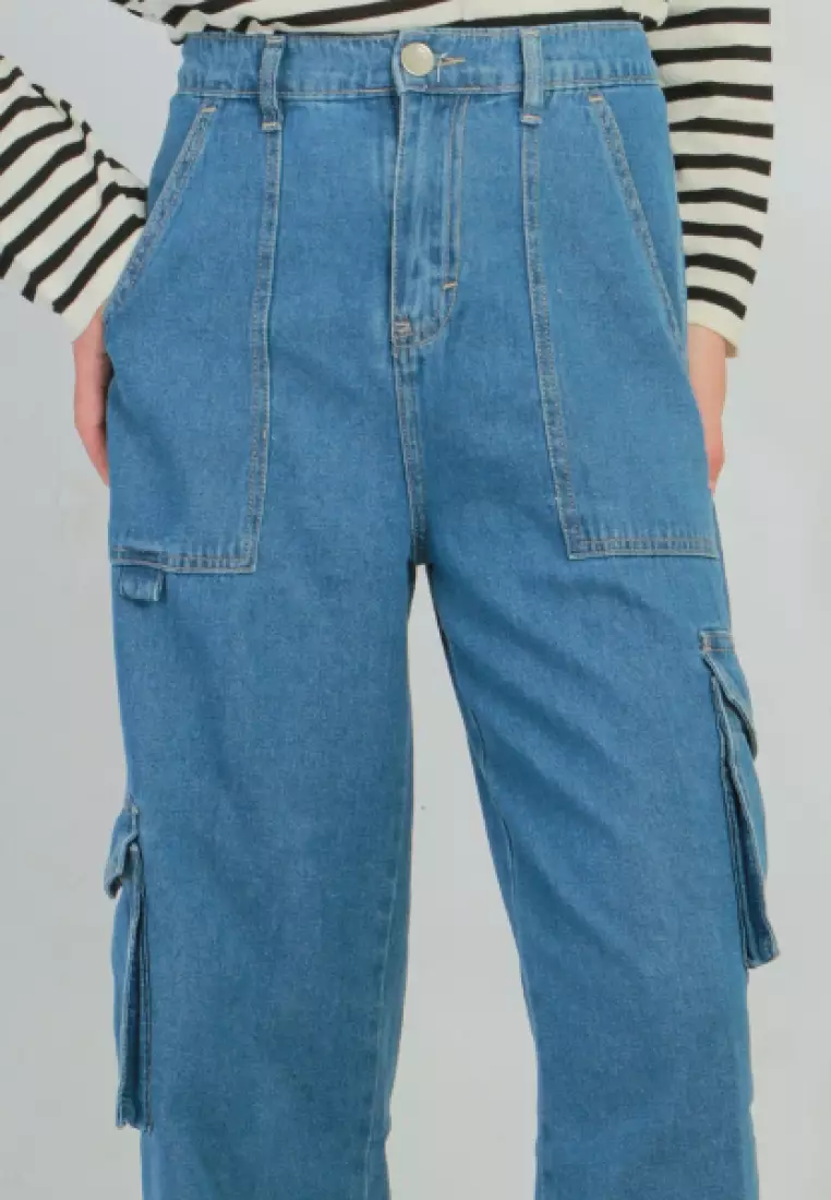 Jeidie Cargo Jeans in Blue