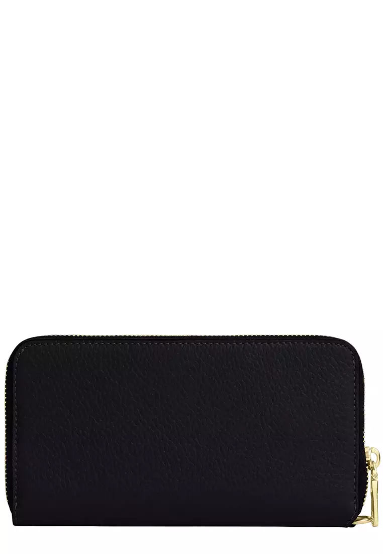 Long Zip Around Wallet With Detachable Card Case - Black CBZ98