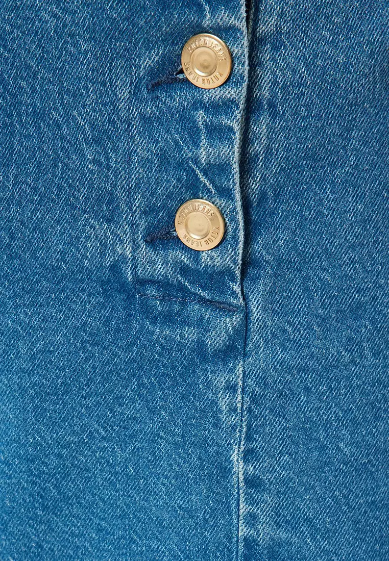Damen-Hose Mit Knopfdetail – Weite Beine, Aus Baumwollstoff | Bequeme Freizeithose In Braun