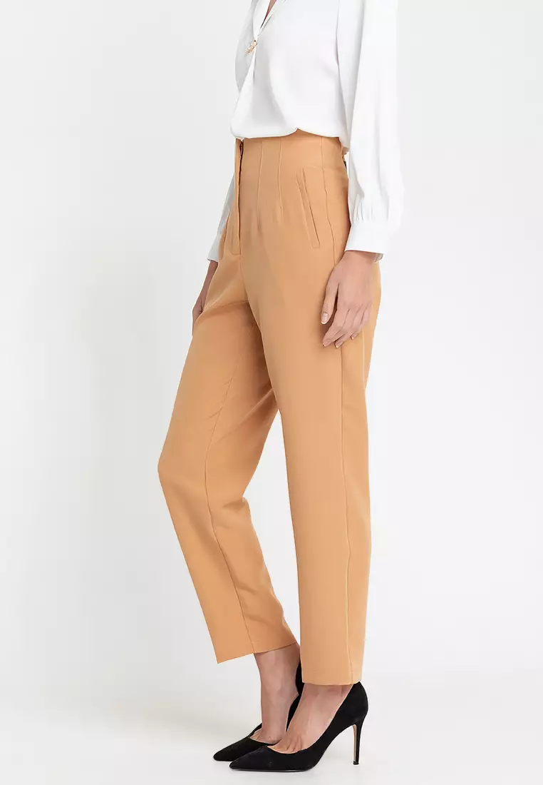 Cael High Dart Waist Tapered Pants