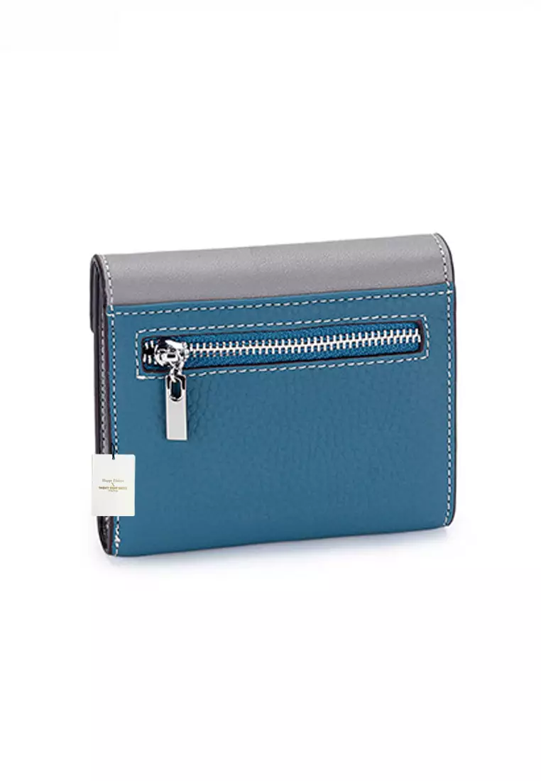 Texture Patching Full Grain Leather Trifold Wallet JW YT-2319