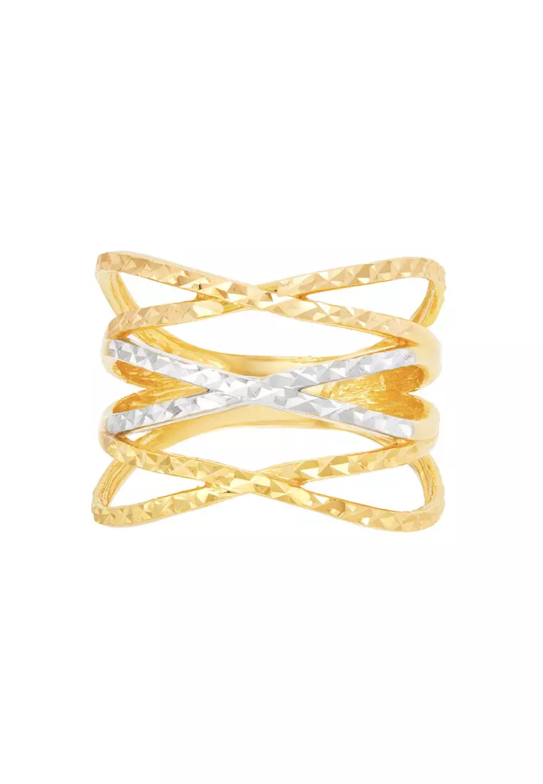 HABIB Oro Italia 916 Yellow, White and Rose Gold Ring GR47780222-TI (22K Gold)