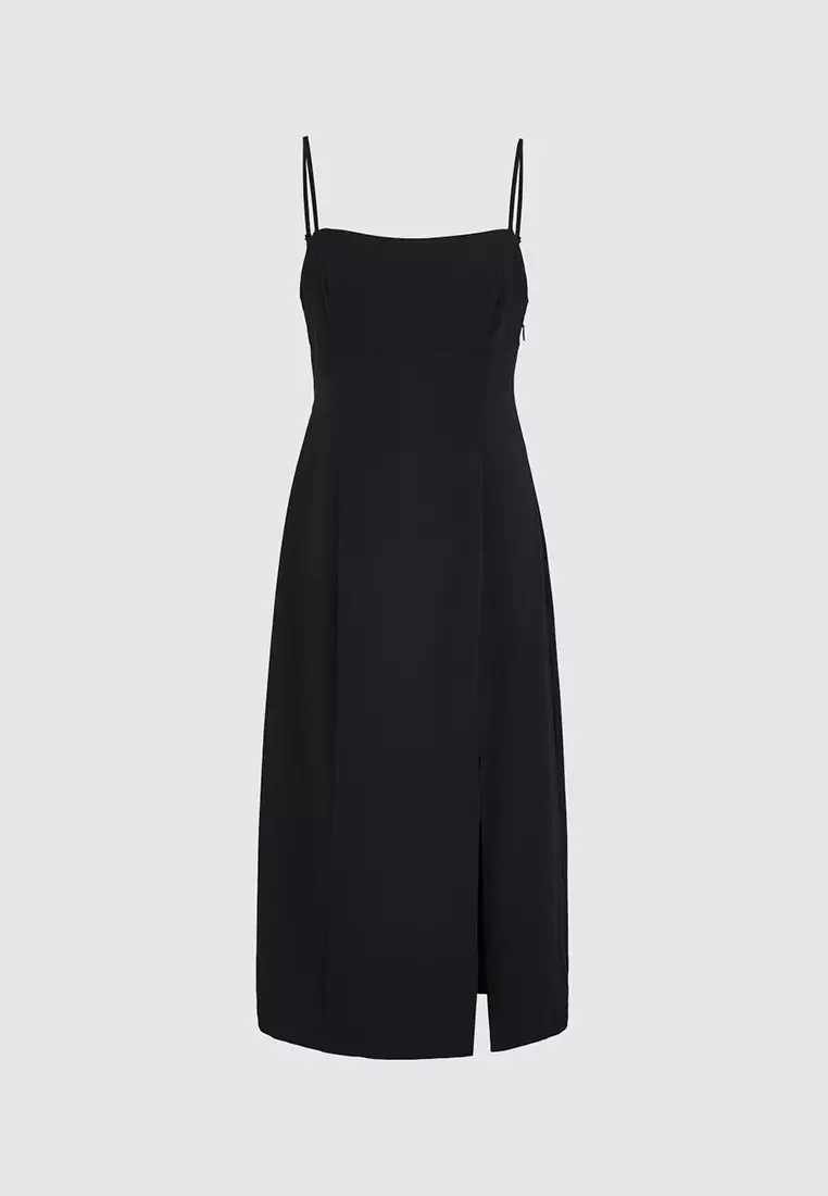 Slip Midi Dress With Slit