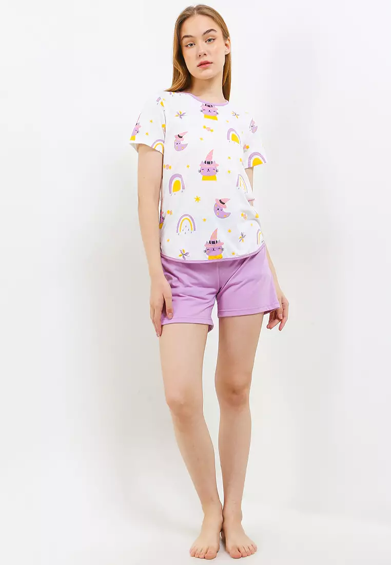 Pyjama Baju Tidur Short Sleeve Short Pants Sleepwear