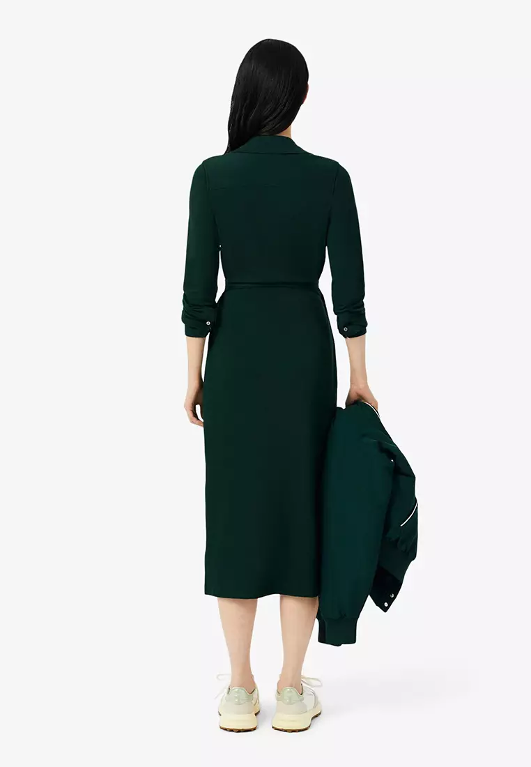 Slim Fit Polo Collar Wrap Dress