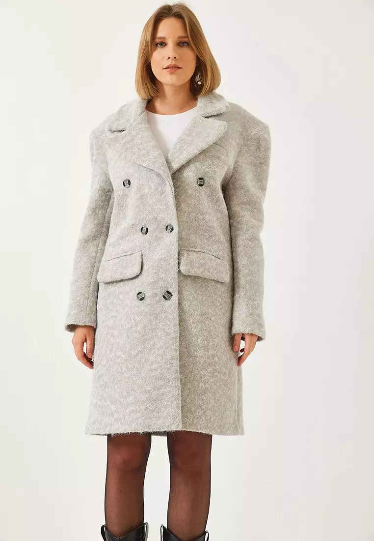 Bianco Lucci Women's Six Buttoned Pocket Stamp Coat 60261121 2025 ...