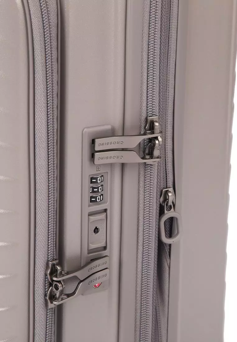 CROSSING INVI 20" Carry On Expandable Luggage With Front & Middle Access V3 - Latte