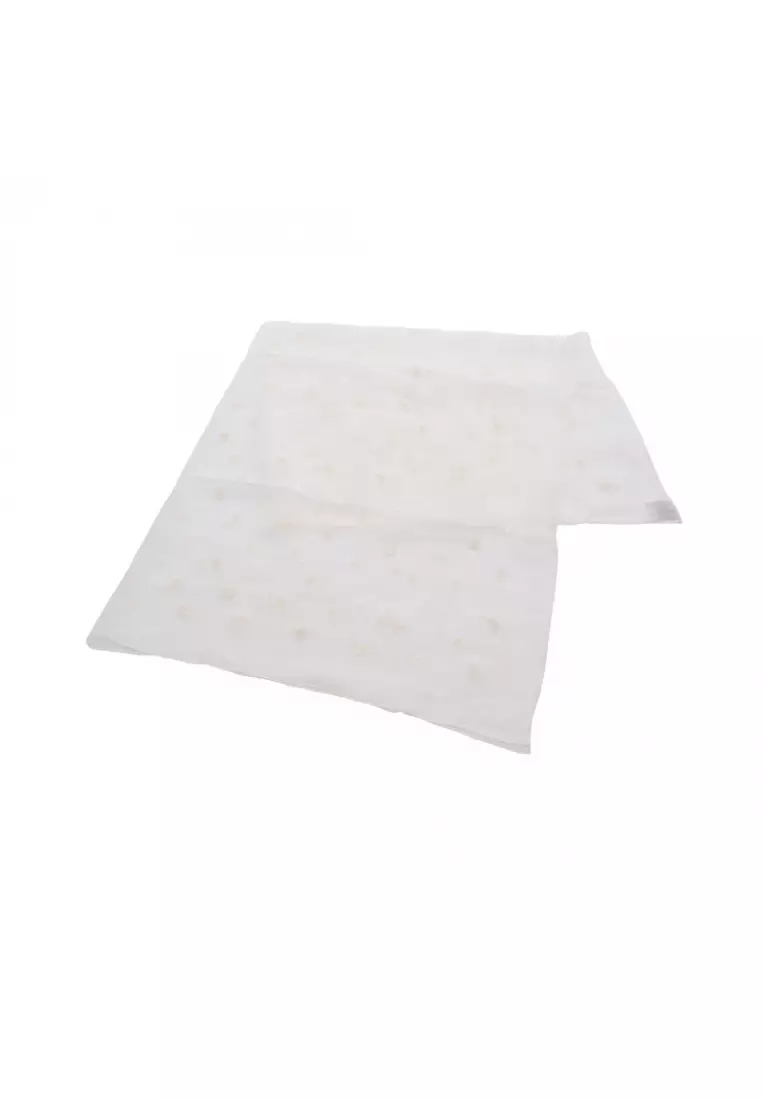 Pre-Loved Hermès carres 100 Multicharms scarf shawl embroidery silk white