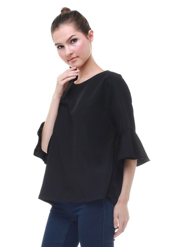 Collection - Winona Bell Sleeves Crepe Top