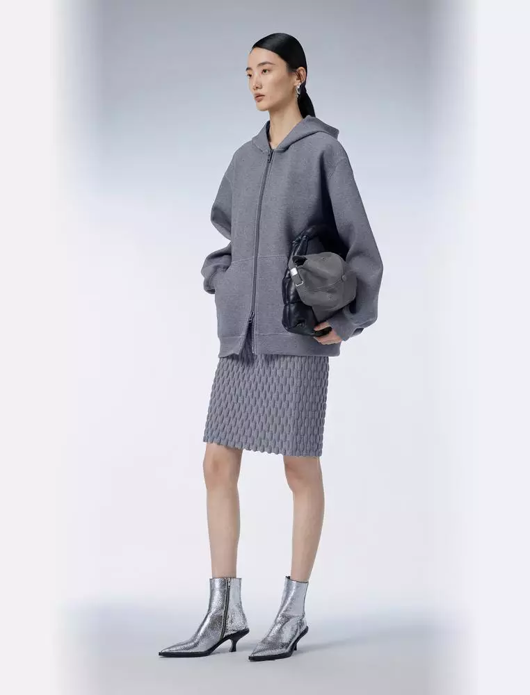 Pleated Midi Waist Skirt