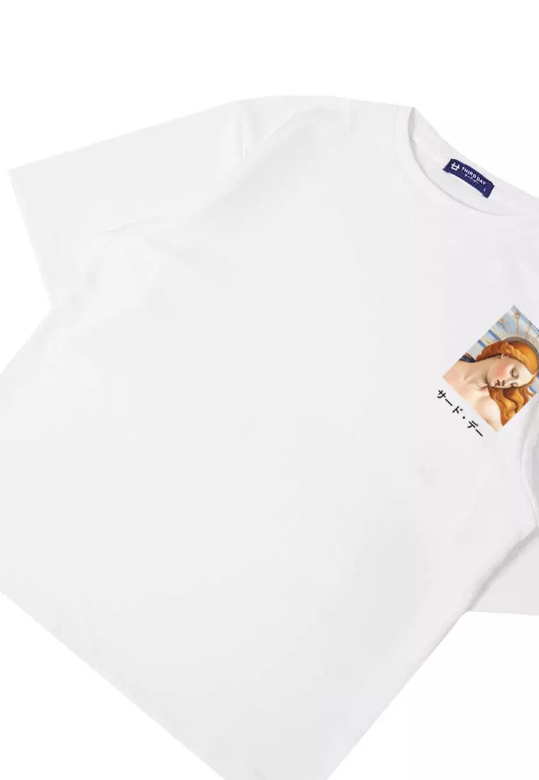 MTS46 Kaos Oversize Gambar Wanita ScubaLux Bahan Tebal "venus" putih