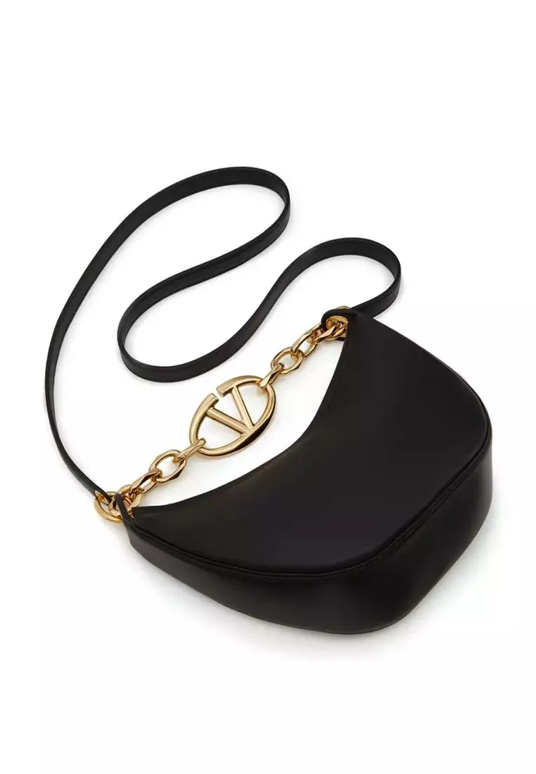 Buy Valentino Garavani Leather Mini Hobo VLogo Moon Bag 2025