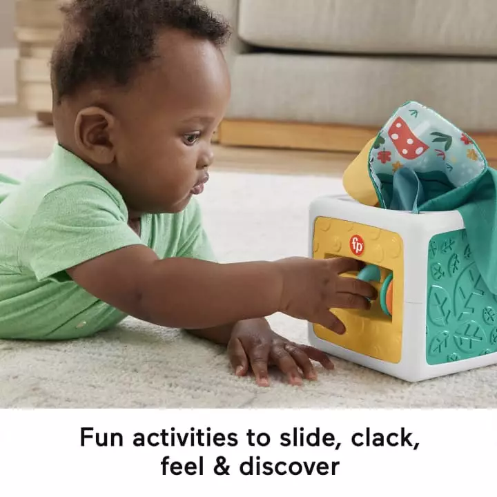 Tissue Fun Activity Cube - Mainan Empuk Anak (Kotak Tisu)