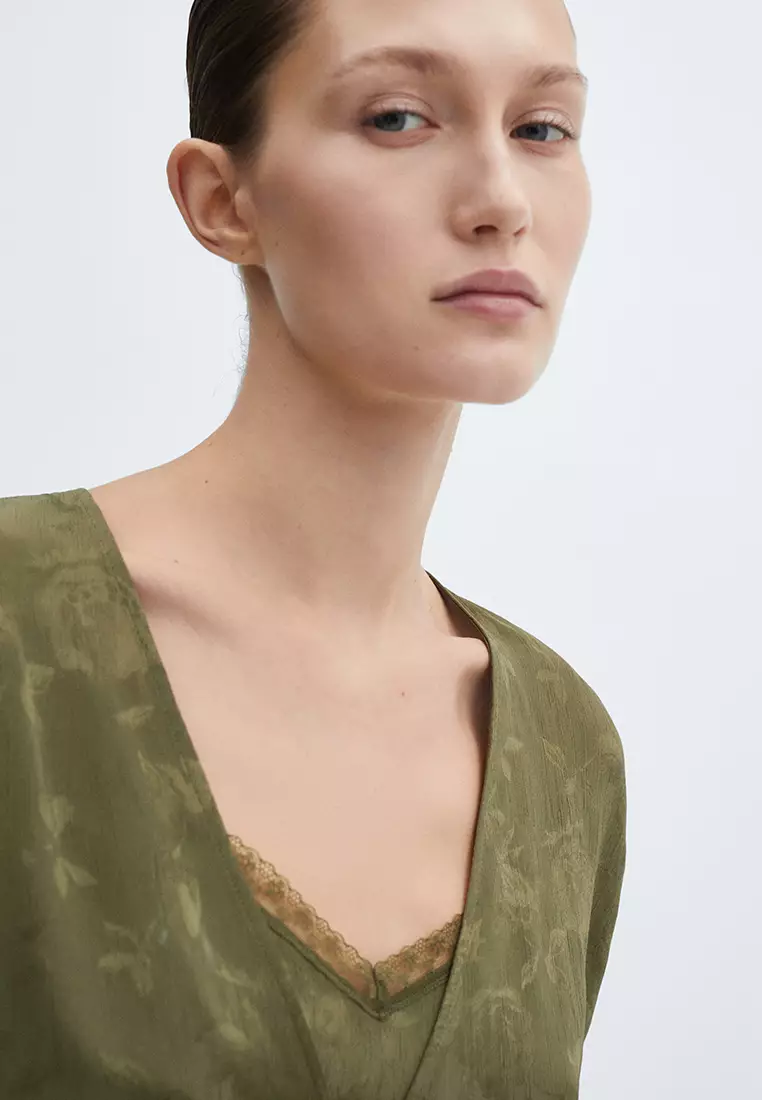 Satin Floral Jacquard Dress