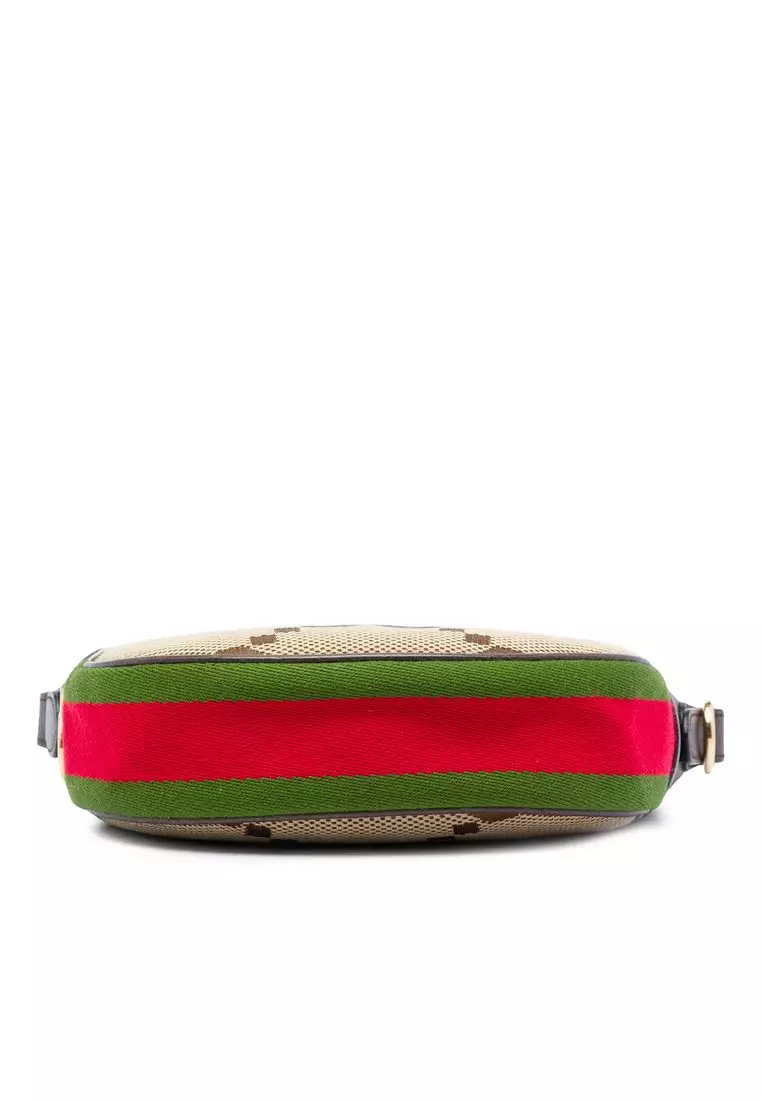 Pre-Loved Gucci Mini Jumbo Gg Canvas Web Ophidia Shoulder Bag