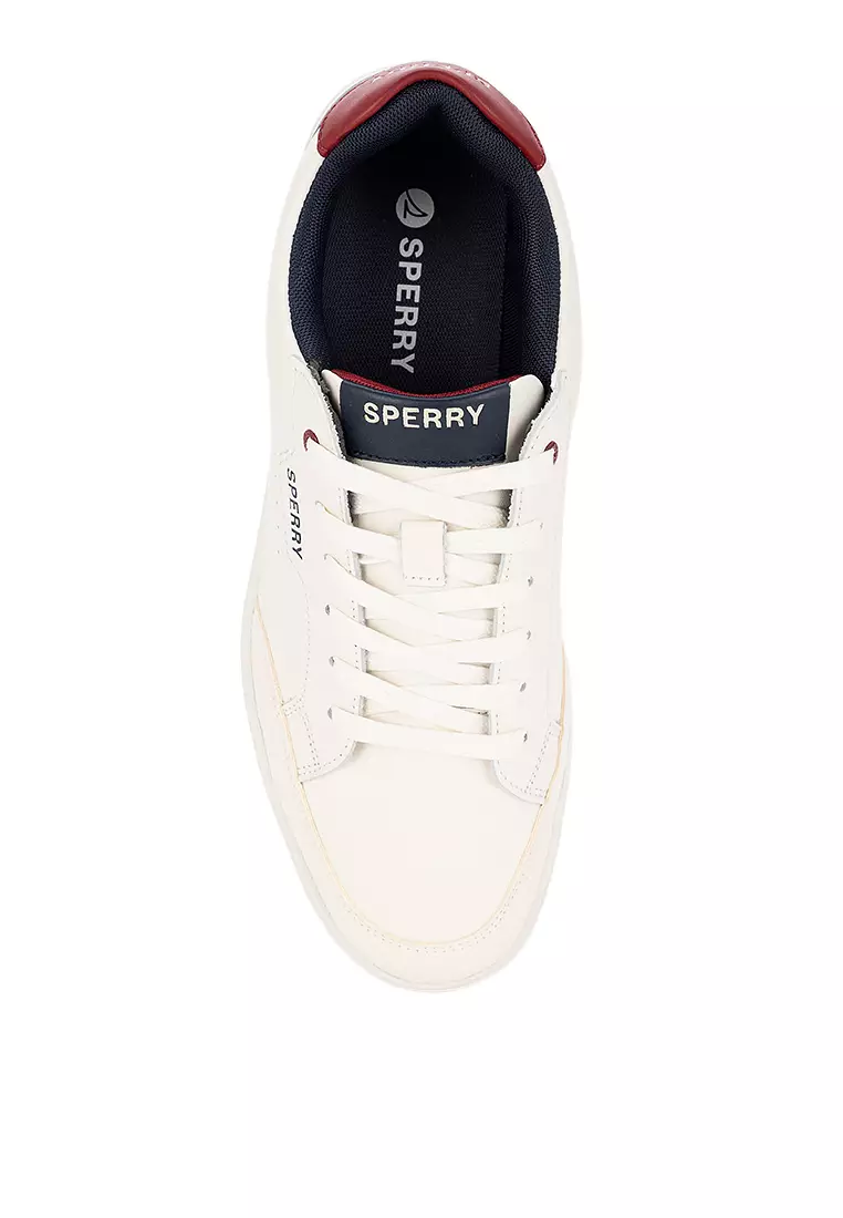 Men's Crew 90 Leather Sneakers Off White Navy Red