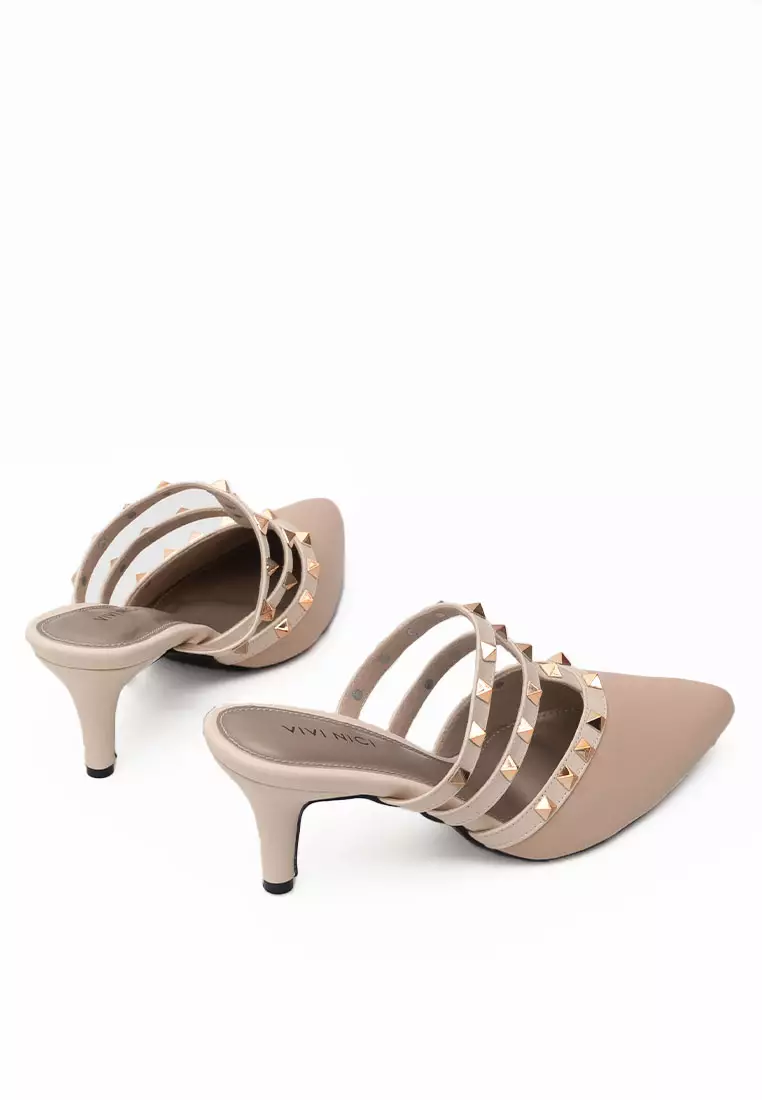 VIVI NICI - Annchi Sandal Mules Hak 7 cm Cannoli Cream