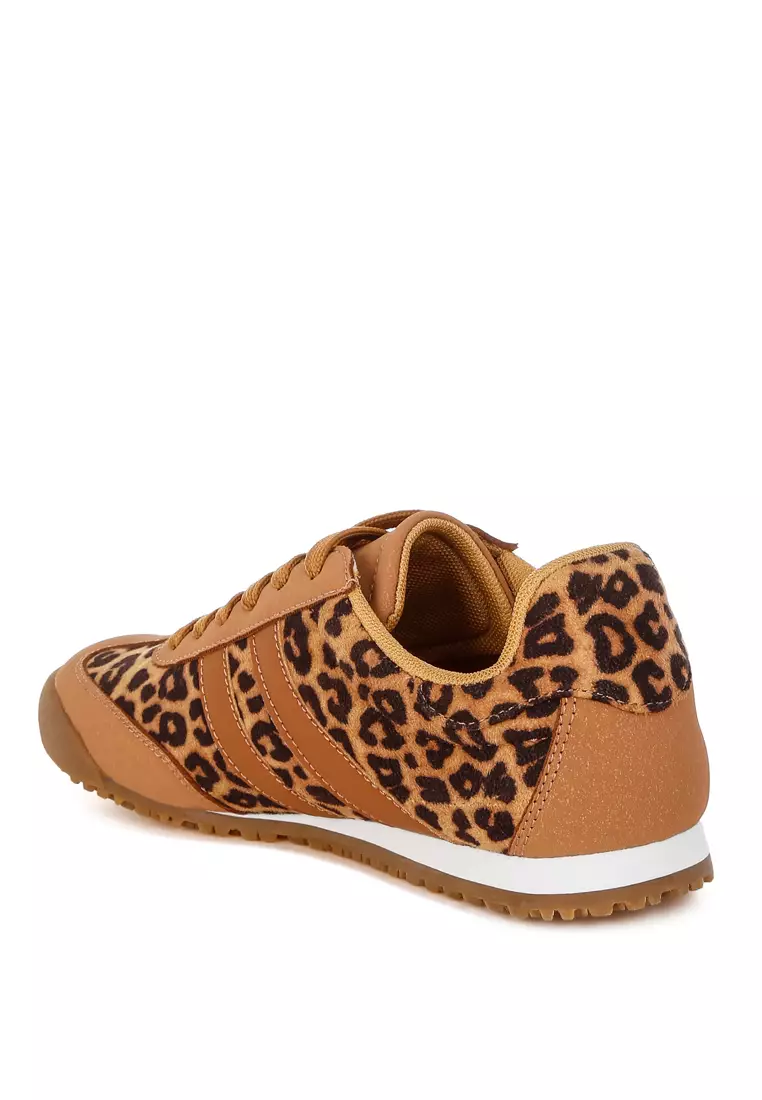 Leopard Print Flat Heel Sneakers