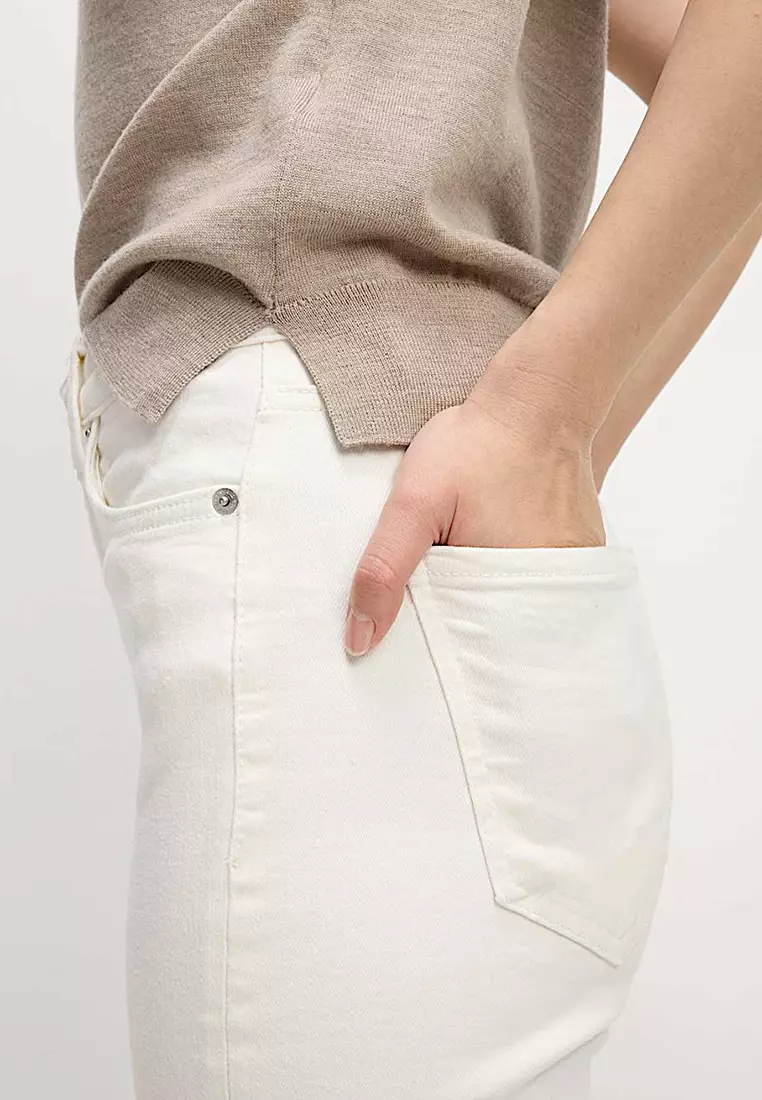 High Waisted Slim Flare Cropped Jeans